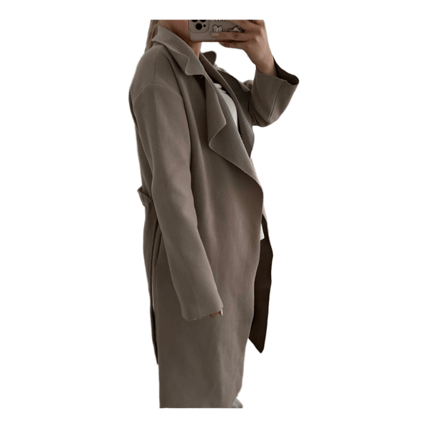 Beige belted coat