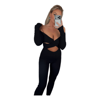 Black cut out jumpsuit