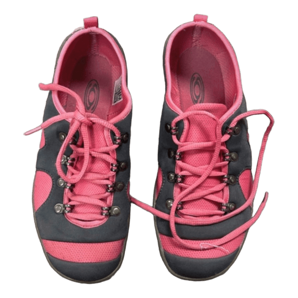 Pink and grey sneakers