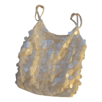 White sequin camisole top