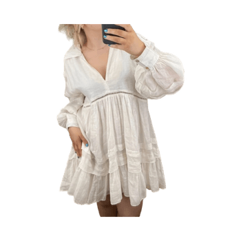 Cream tiered mini dress