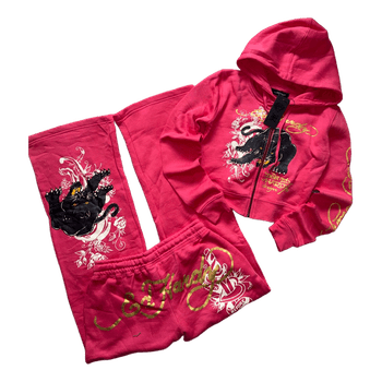 Ed Hardy vaaleanpunainen verryttelyasu