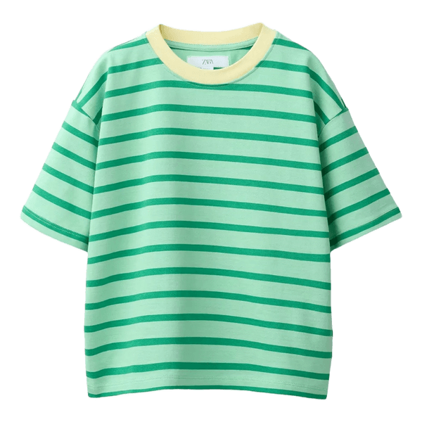Grøn stribet t-shirt