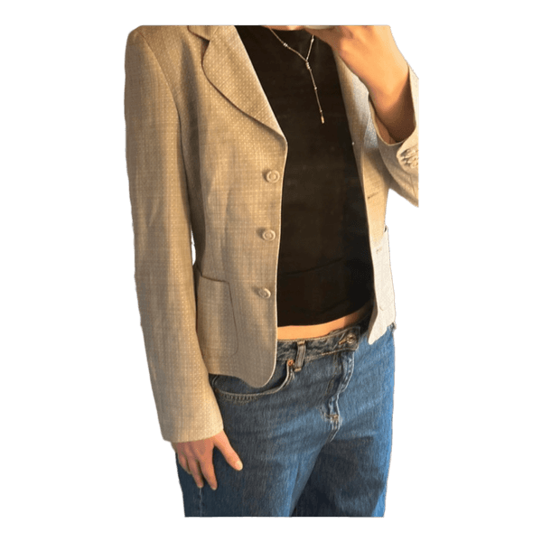 Beige mønstret blazer
