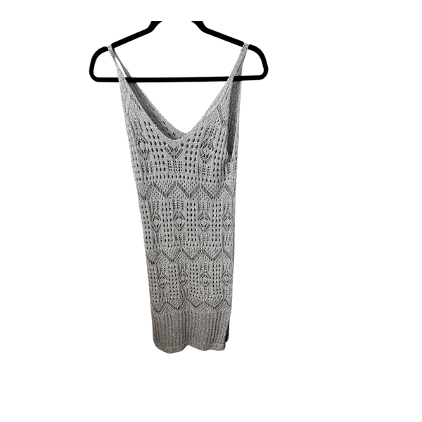 Silver knit mini dress