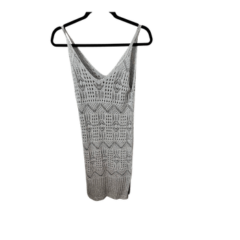 Silver knit mini dress
