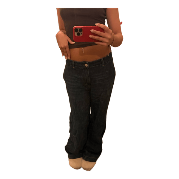Mørkeblå wide leg jeans