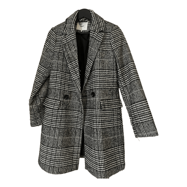 Sort og hvid ternet blazer