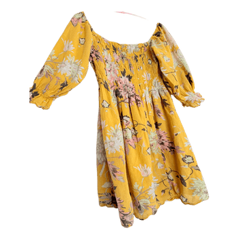 Yellow floral mini dress