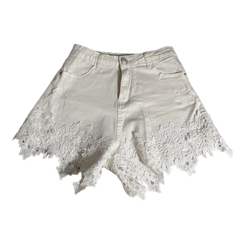 White denim shorts