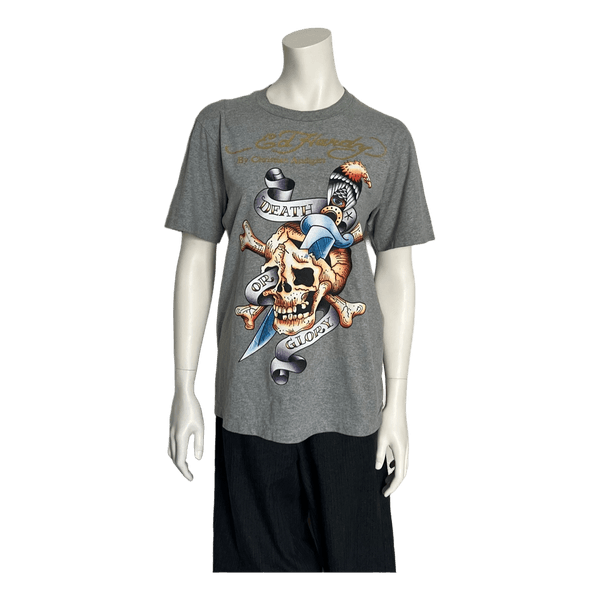 Grey Ed Hardy graphic t-shirt