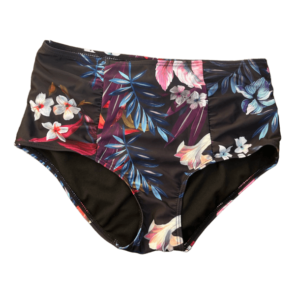 Floral high-waisted bikini bottoms