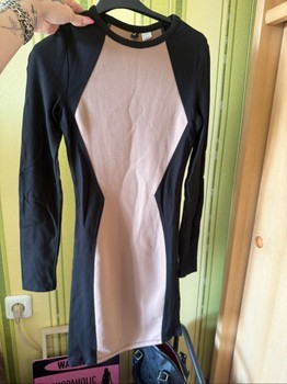 Black and beige dress