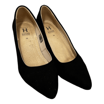 Black suede pumps