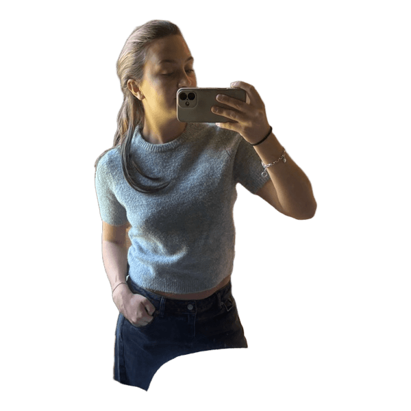 Kortärmad stickad tröja