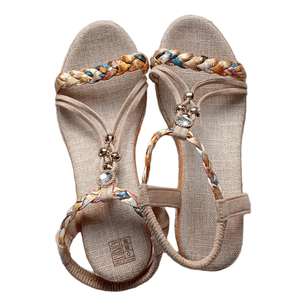 Beige platform sandalos