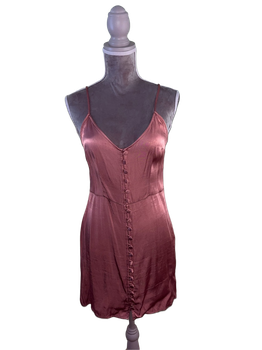 Pink satin slip dress