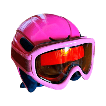 Pink ski helmet
