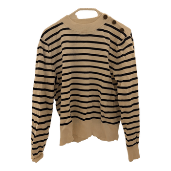Striped button-detail sweater