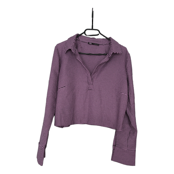 Zara purple checked top