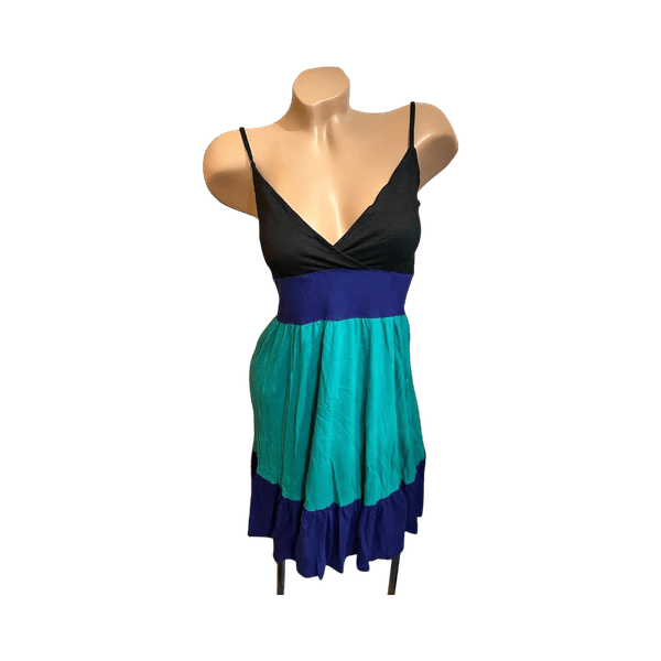 Black and teal summer dress