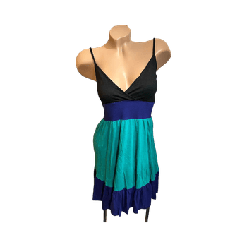 Black and teal summer dress