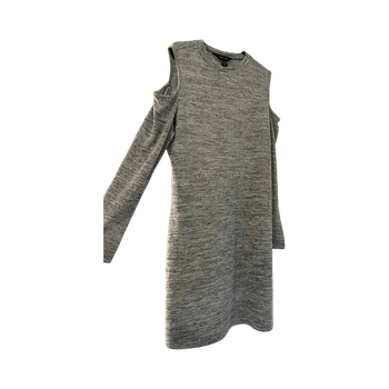 harmaa cold-shoulder mekko
