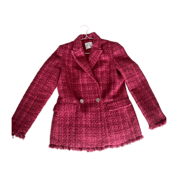 Vaaleanpunainen tweed bleiseri