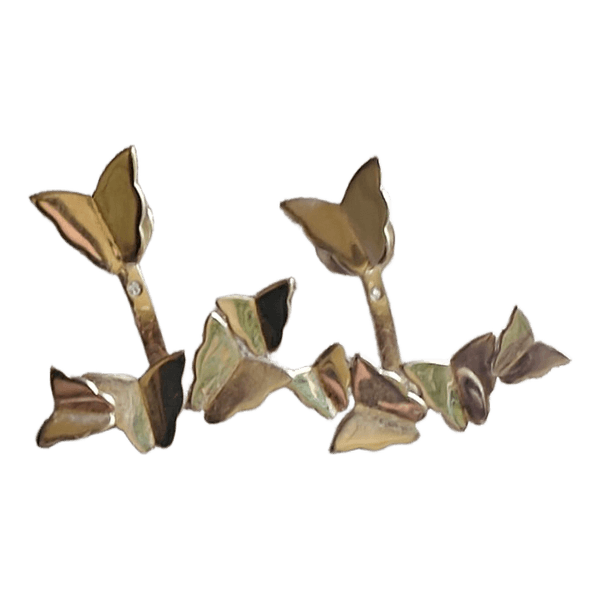 Silver butterfly ear climbers Efva Attling