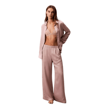 Pink Satin Sheen Pyjama Set