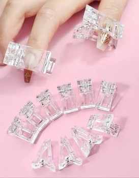 Clear nail art clips