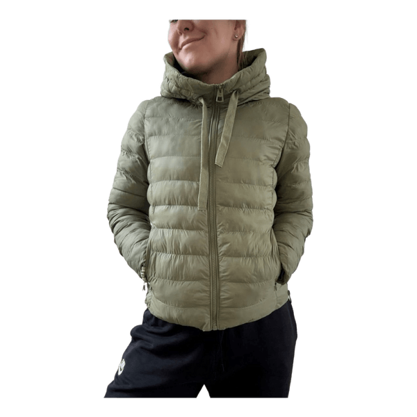 Green puffer jacket