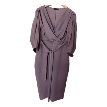 Mauve wrap midi dress