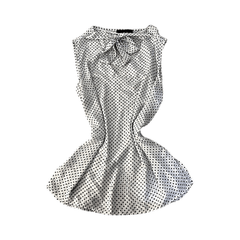 Polka dot tie front top