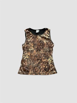 Brown graphic print top