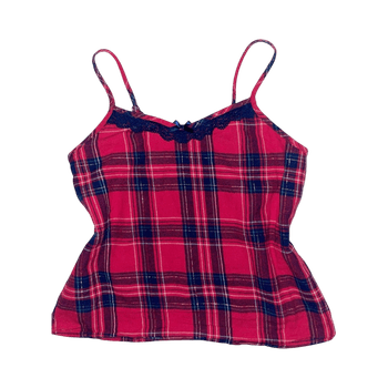 ruudullinen hihaton toppi