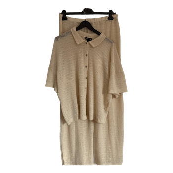 Cream knitted two-piece set