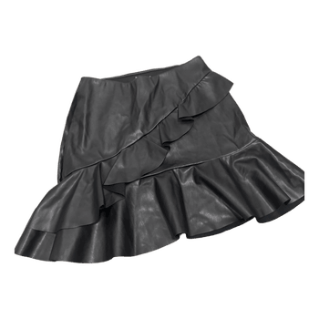Black faux leather skirt