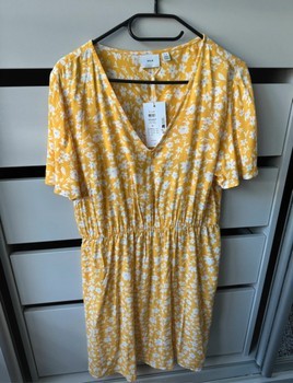 Vila yellow floral dress