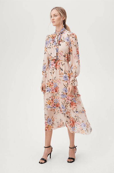 Pink Flower Maxi Dress