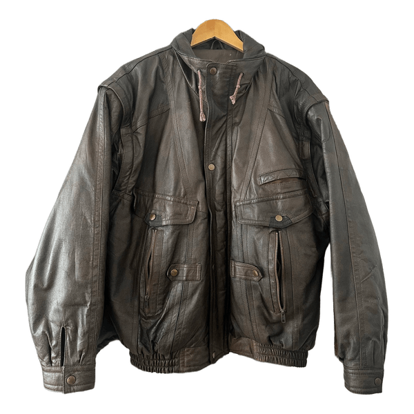 Brown leather jacket