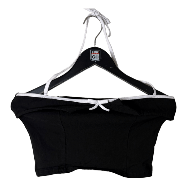 Black halter crop top