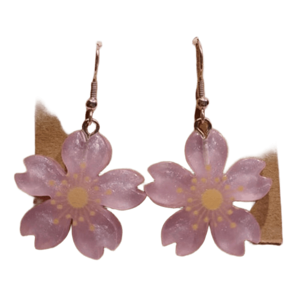 Pink cherry blossom earrings