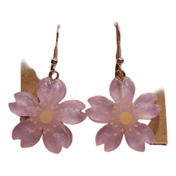 Pink cherry blossom earrings
