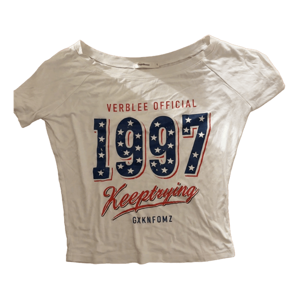 White graphic print t-shirt