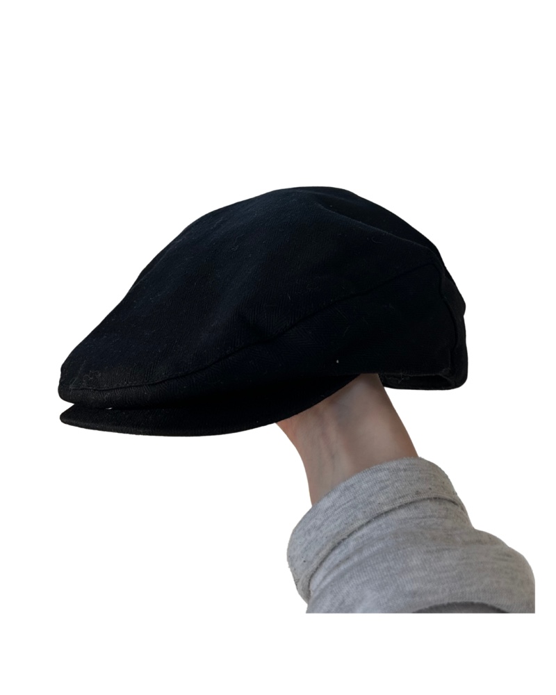Black flat cap hat