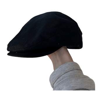 Black flat cap hat