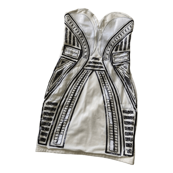 White sequin mini dress