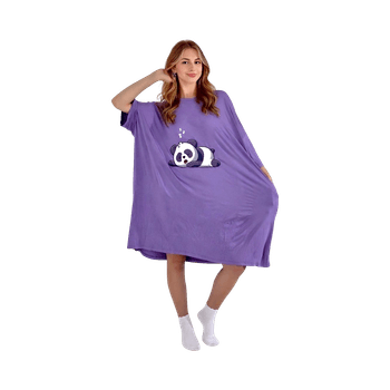 Purple oversized panda sleep dress