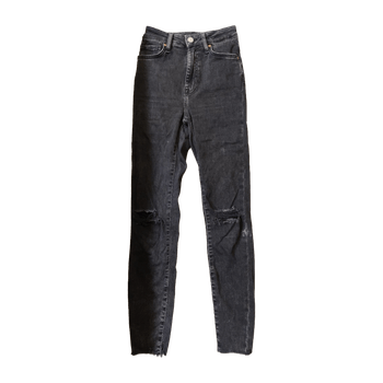 Mustat korkeavyötäröiset skinny farkut